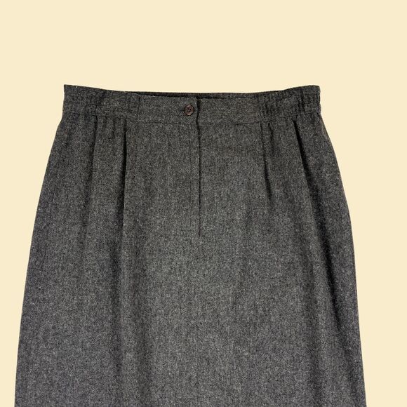 1980s grey wool skirt by Sag Harbor, vintage size 14 maxi skirt - Picture 6 of 8